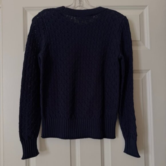 NWT LOFT Navy Blue Lightweight Crewneck Sweater Women Size Small - Picture 2 of 6